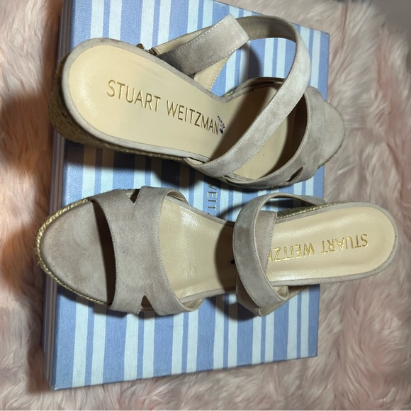 Stuart Weitzman Zuzu Wedge Size 9 Women's Espadrilles Box Included Ankle Wrap - Picture 9 of 16
